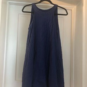 Blue textured/polka-dot dress